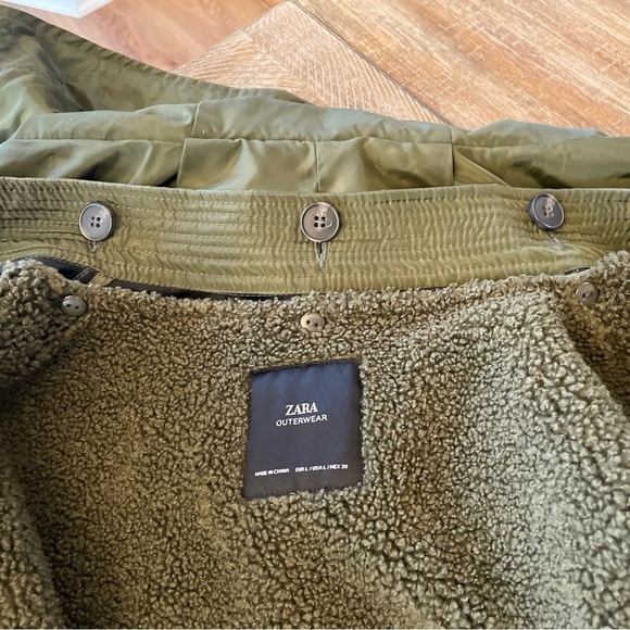 ZARA Green Utility Jacket with Black Trim - Picture 8 of 11